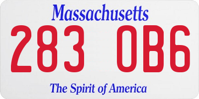 MA license plate 283OB6
