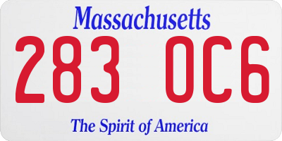 MA license plate 283OC6
