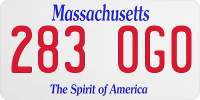 MA license plate 283OG0