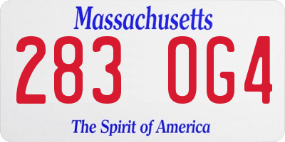 MA license plate 283OG4