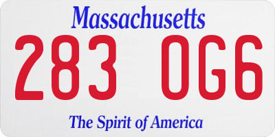 MA license plate 283OG6