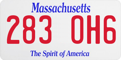 MA license plate 283OH6