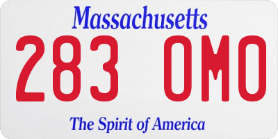 MA license plate 283OM0
