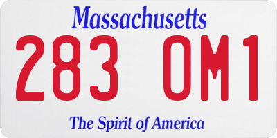 MA license plate 283OM1