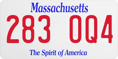 MA license plate 283OQ4