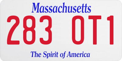 MA license plate 283OT1