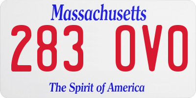 MA license plate 283OV0