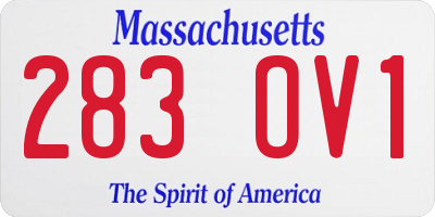 MA license plate 283OV1