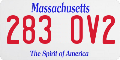 MA license plate 283OV2