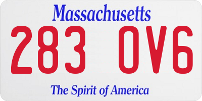 MA license plate 283OV6