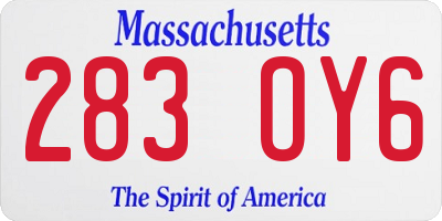 MA license plate 283OY6