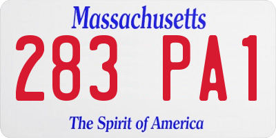 MA license plate 283PA1