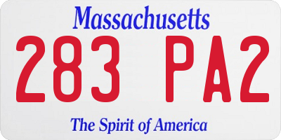 MA license plate 283PA2