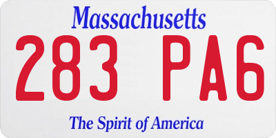 MA license plate 283PA6