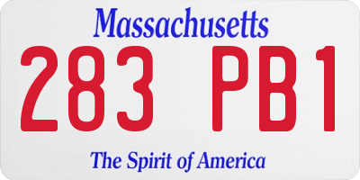 MA license plate 283PB1