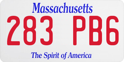 MA license plate 283PB6