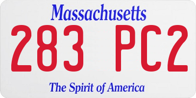 MA license plate 283PC2