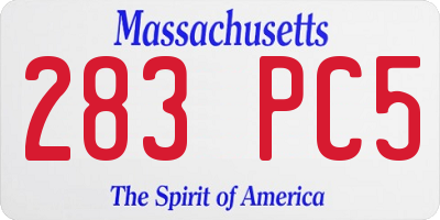 MA license plate 283PC5