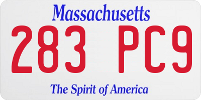 MA license plate 283PC9