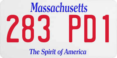 MA license plate 283PD1