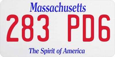 MA license plate 283PD6