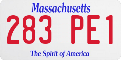 MA license plate 283PE1