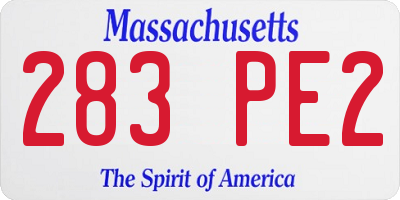 MA license plate 283PE2