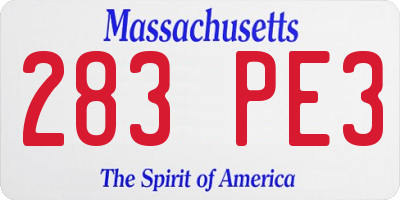 MA license plate 283PE3