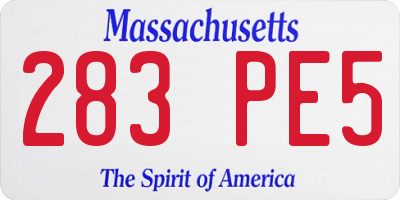 MA license plate 283PE5