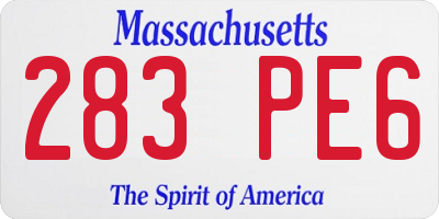 MA license plate 283PE6