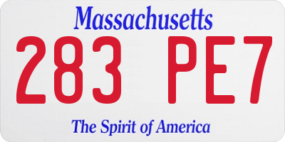 MA license plate 283PE7