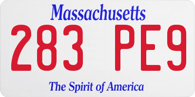 MA license plate 283PE9