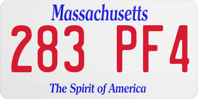 MA license plate 283PF4