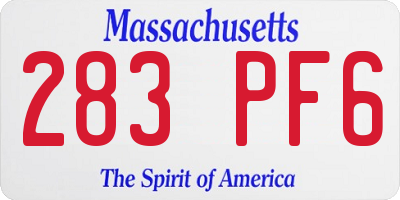 MA license plate 283PF6