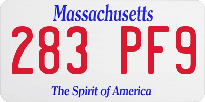 MA license plate 283PF9