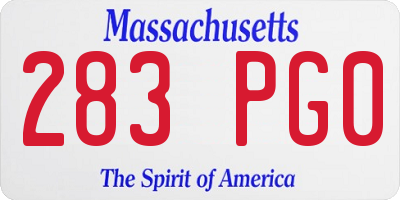 MA license plate 283PG0