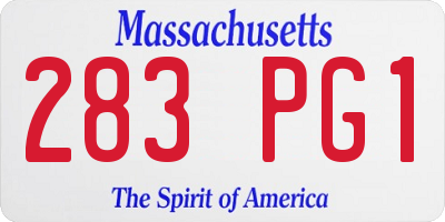 MA license plate 283PG1