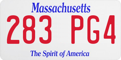 MA license plate 283PG4