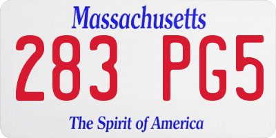 MA license plate 283PG5