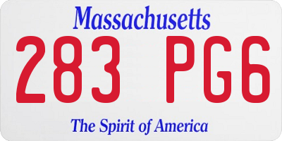 MA license plate 283PG6