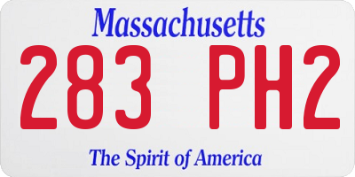 MA license plate 283PH2