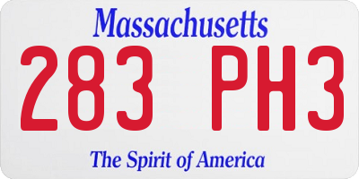 MA license plate 283PH3
