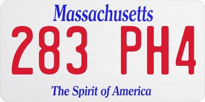 MA license plate 283PH4