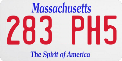 MA license plate 283PH5