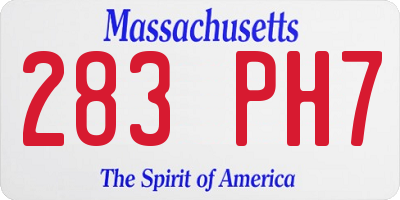 MA license plate 283PH7