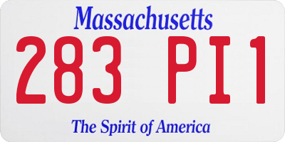 MA license plate 283PI1