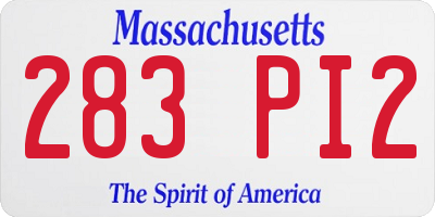 MA license plate 283PI2