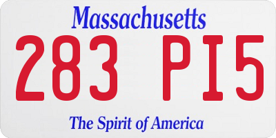 MA license plate 283PI5
