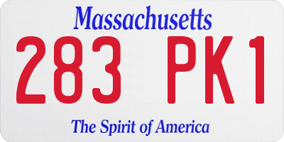 MA license plate 283PK1