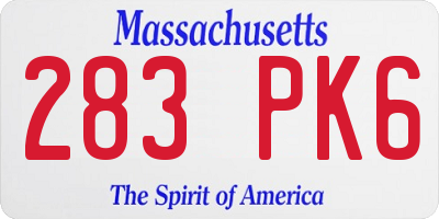 MA license plate 283PK6